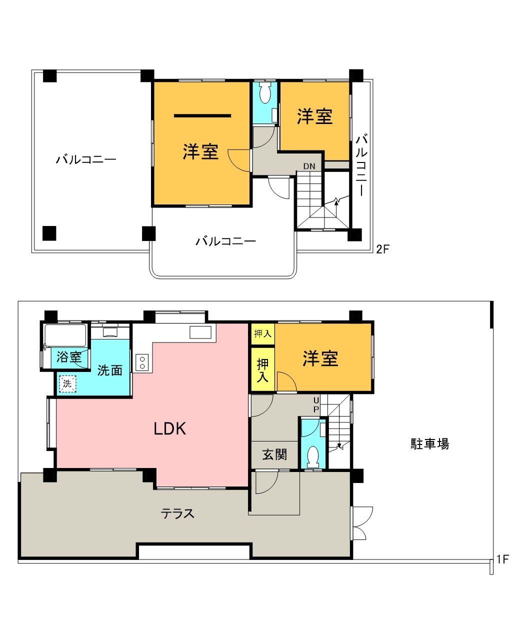 北谷町砂辺中古戸建の間取り