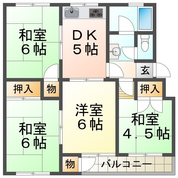 神陵台東住宅48号棟の間取り