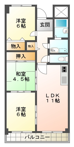 ボヌール安井の間取り