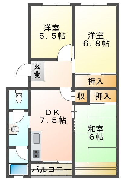 星陵台住宅１号棟の間取り