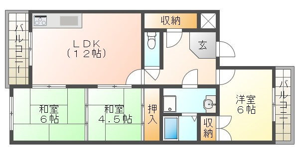 リバーサイド北別府の間取り