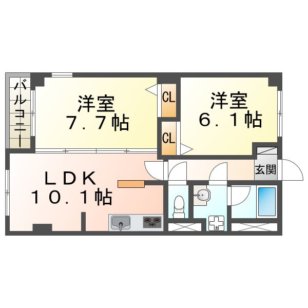 リアルテ霞が丘の間取り