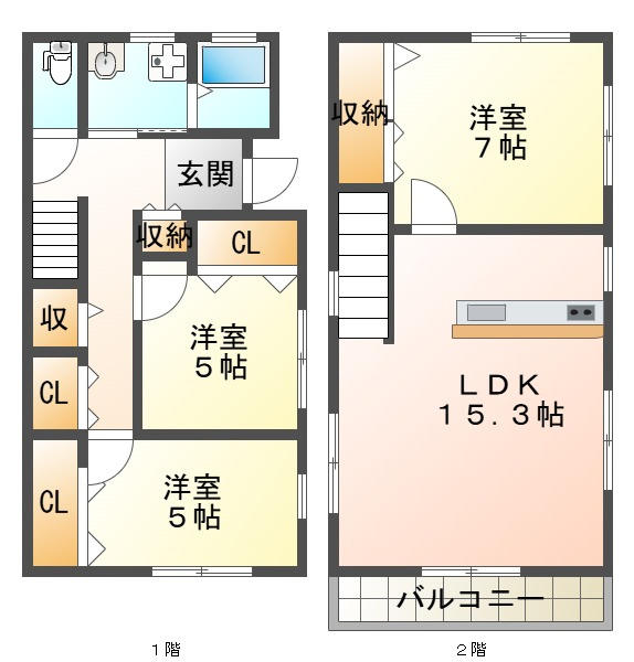 坂上1丁目貸家の間取り