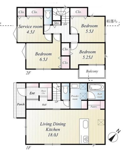 長期優良住宅取得　南多聞台4丁目　新築2区画　1号棟の間取り