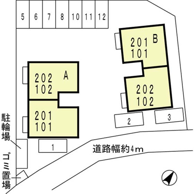 【区画図】 | サニーサイドIZUMI　Ｂ棟