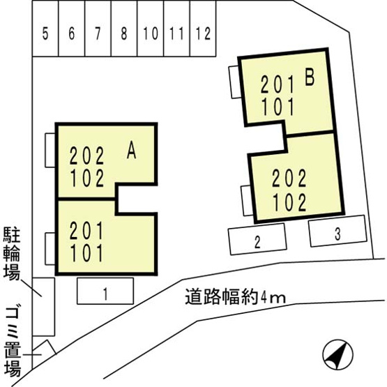【区画図】 | サニーサイドIZUMI　Ｂ棟