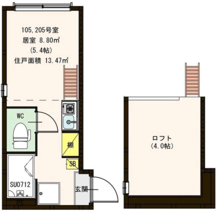 板橋区大山西町のアパートの間取り