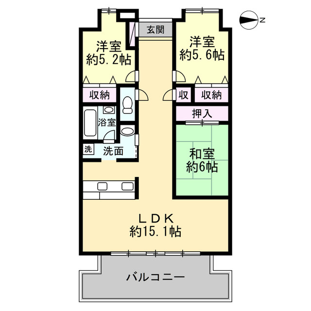 ペルル中山南参番館の間取り