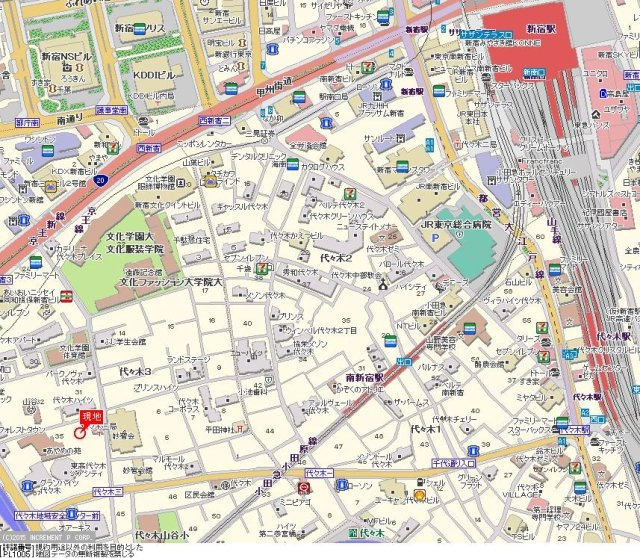 エヴェナール代々木の地図