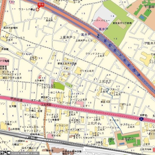ワコーレ八幡山の地図