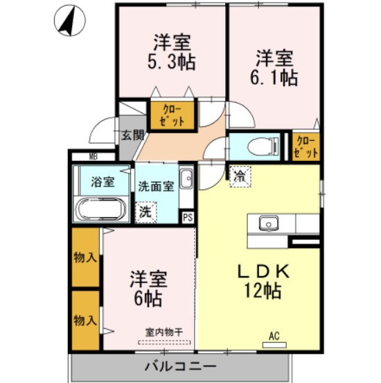 グレンディール　Bの間取り