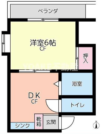 大和市上草柳２丁目の賃貸マンションの間取り