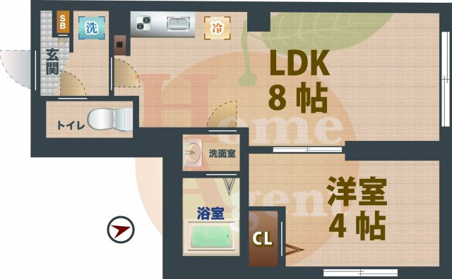 【間取り】 | ヴェルディア中野南台 | 1LDKのお部屋です。
