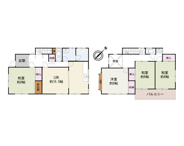 熊取町東和苑　中古戸建の間取り
