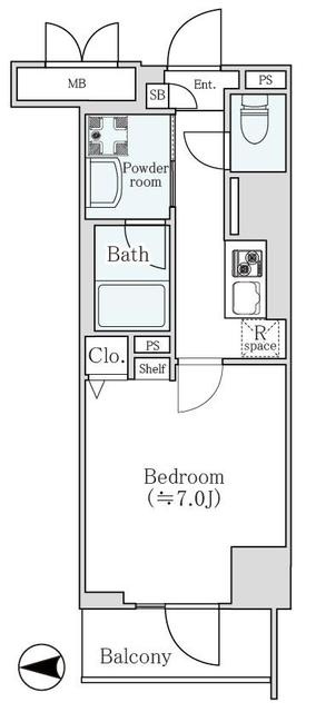 三鷹市下連雀３丁目の賃貸マンションの間取り