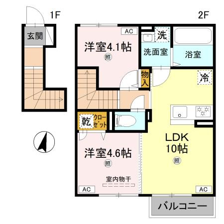 リアン平松　B棟の間取り