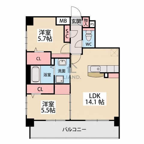 リバーランド大濠　南当仁小学校区の間取り|リバーランド大濠