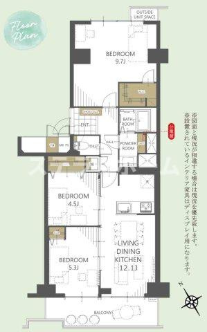 シーアイハイツ南千里C棟の間取り|3LDKの物件