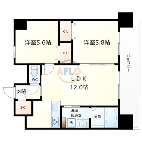 W.O.B.KYOBASHI　聖賢小学校区の間取り|W.O.B.KYOBASHI　間取り
