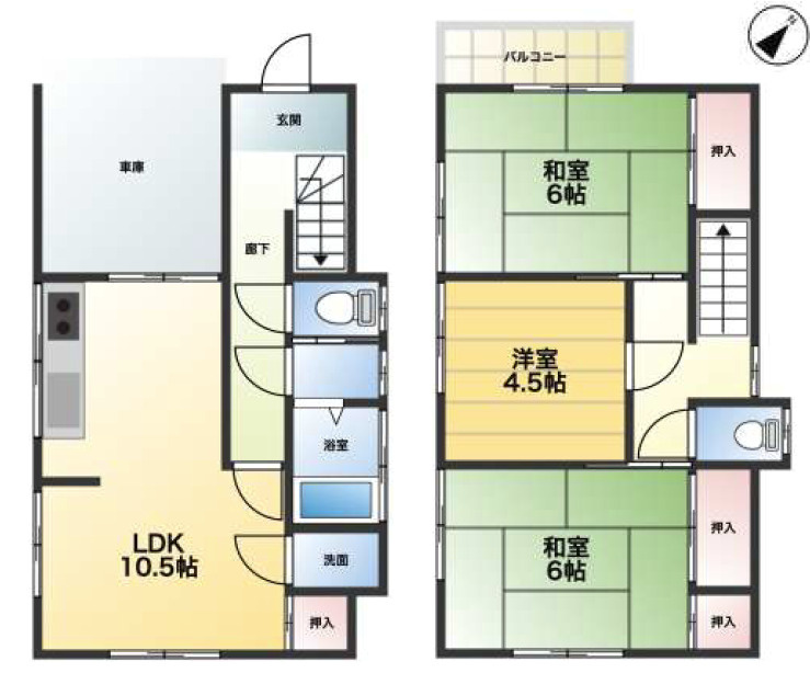 中古／ふじみ野市福岡武蔵野の間取り|2階建て3LDK