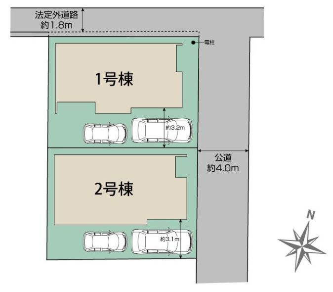 茅ヶ崎市室田3丁目新築戸建て　2号棟の区画図|区画図「茅ヶ崎市室田3丁目新築戸建て」