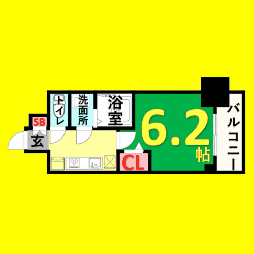 プレサンス名駅南エディフィス　名古屋市賃貸　仲介手数料無料の間取り