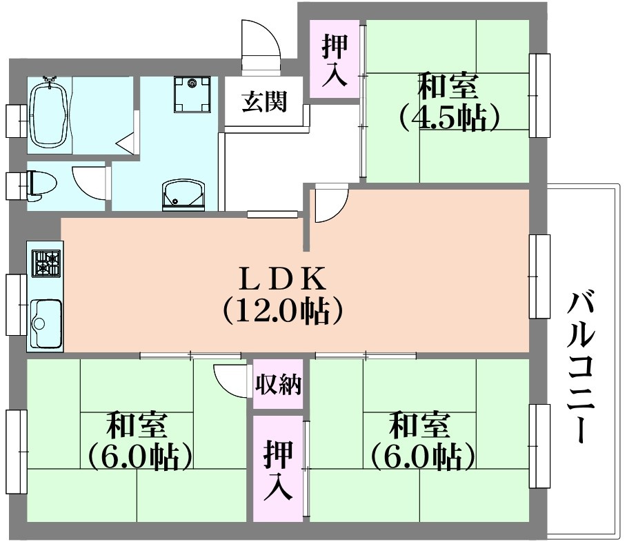 高倉台2-1団地11号棟の間取り