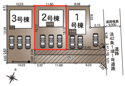 【区画図】 | Cradle garden　福島市さくら第１　2号棟 | ★内覧予約でブランド米2kg★
