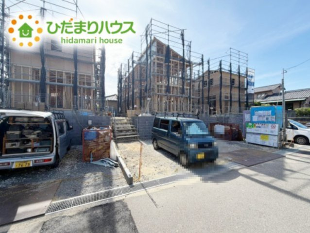 いわき市郷ケ丘2丁目　新築戸建　2号棟の外観|青空にパッと映える佇まいは、帰るたびに嬉しい気持ちになれる、日々の暮らしに豊かさをプラスします♪