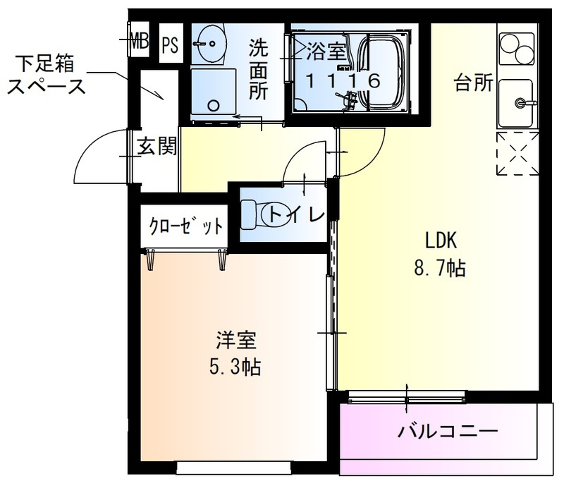 フジパレス我孫子西Ⅴ番館の間取り