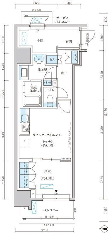 パークアクシス池袋イーストの間取り