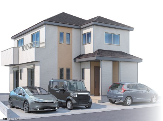 【外観パース】 | 富士宮市淀川町22番　新築戸建て　全1棟 | 外観パース