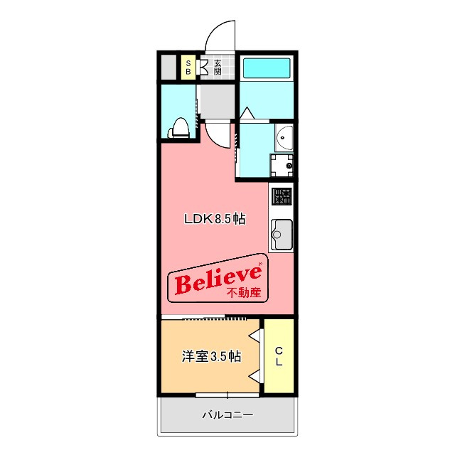 ラルヴェール試験場前Ⅰの間取り|使い勝手の良い間取りです♪