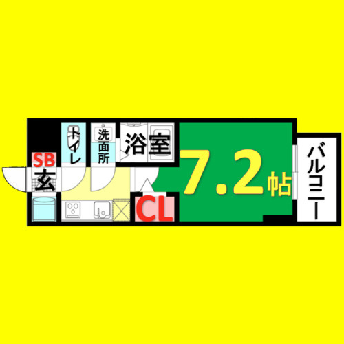 S-RESIDENCE名駅太閤　名古屋市賃貸　仲介手数料無料の間取り