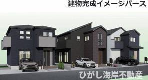 平塚市御殿3丁目　新築戸建　全３棟の外観|7月24日撮影　建築中　現地外観