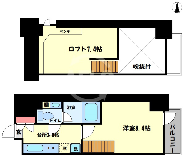 リセス大阪イーストの間取り|リセス大阪イースト　間取り