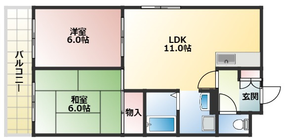 【間取り】 | パレス東洋5号館
