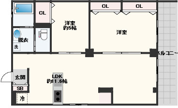 大阪市中央区安堂寺町１丁目の賃貸マンションの間取り