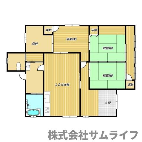 【間取り】 | 下三緒3SLDK平家