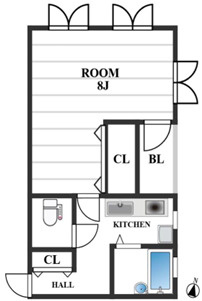 芦屋市大桝町の賃貸マンションの間取り