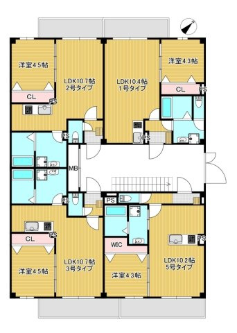神戸市灘区篠原本町４丁目の賃貸マンションの間取り