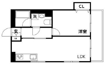 神戸市中央区花隈町の賃貸マンションの間取り