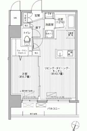 【間取り】 | グラン，フォークス神田イーストタワー