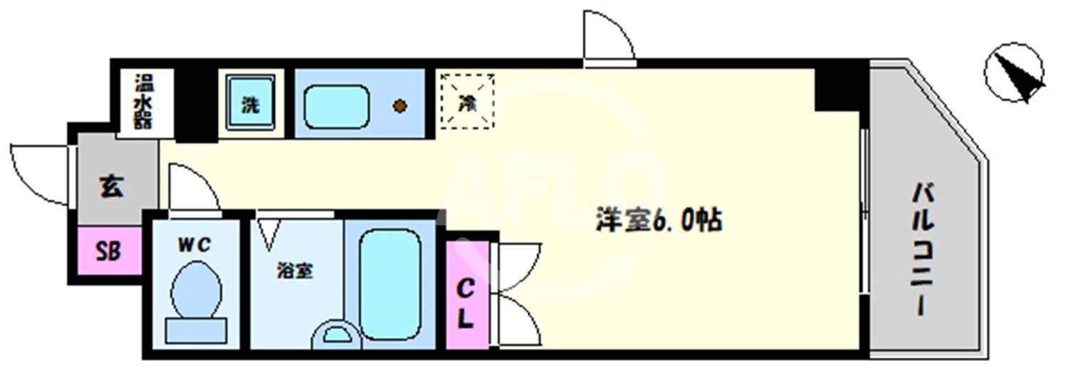 willDo九条（ウィルドゥ九条）の間取り|willDo九条（ウィルドゥ九条）　開放感ある間取り