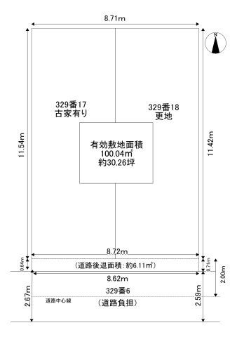 上京区七番町売土地の土地図