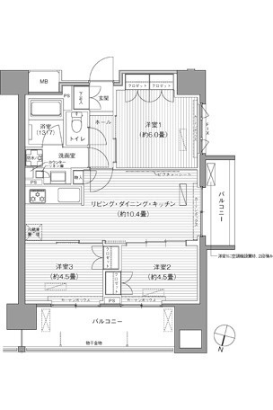 ヒューリックレジデンス千葉中央の間取り
