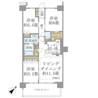 【間取り】 | ＢｒｉｌｌｉａＣｉｔｙ　石神井公園　ＡＴＬＡＳ　　６号棟