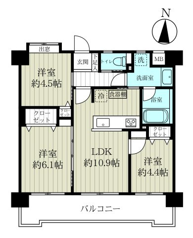 マイキャッスル橋本2の間取り|間取り：3LDK(59.20㎡)