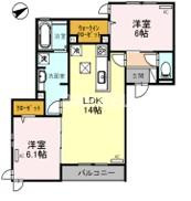 ラ　メゾン　ド　ボヌール　桜塚　Bの間取り