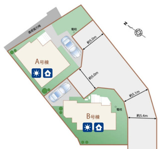 【区画図】 | 【仲介手数料無料！！】多摩市連光寺6丁目　新築戸建て（全2棟）A号棟　4550万円